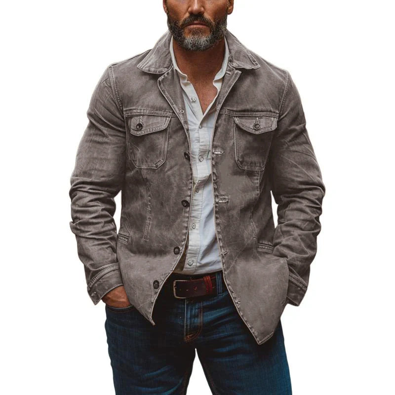 Ryder | Men's Vintage Leather Jacket with Multi Pocket