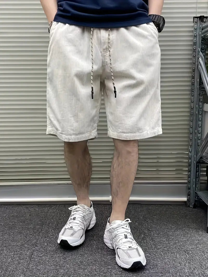 Atticus | Men’s Corduroy Shorts with Striped Drawstring
