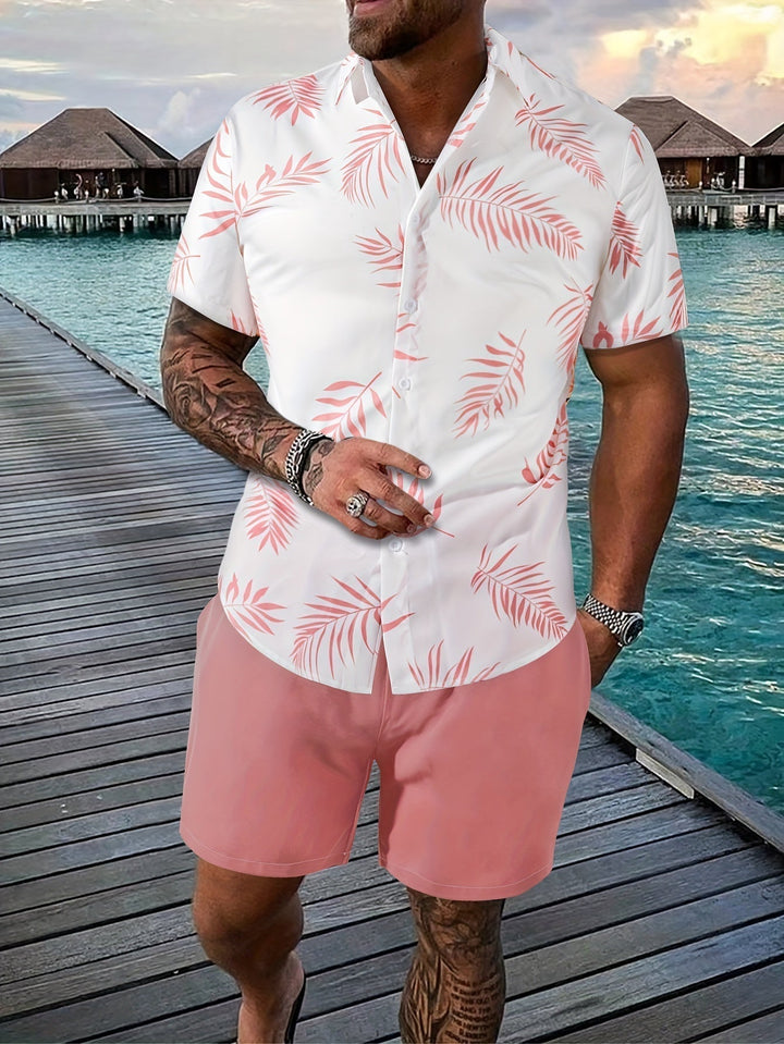 Kael | Men's Two Piece Summer Set with Printed Shirt and Shorts