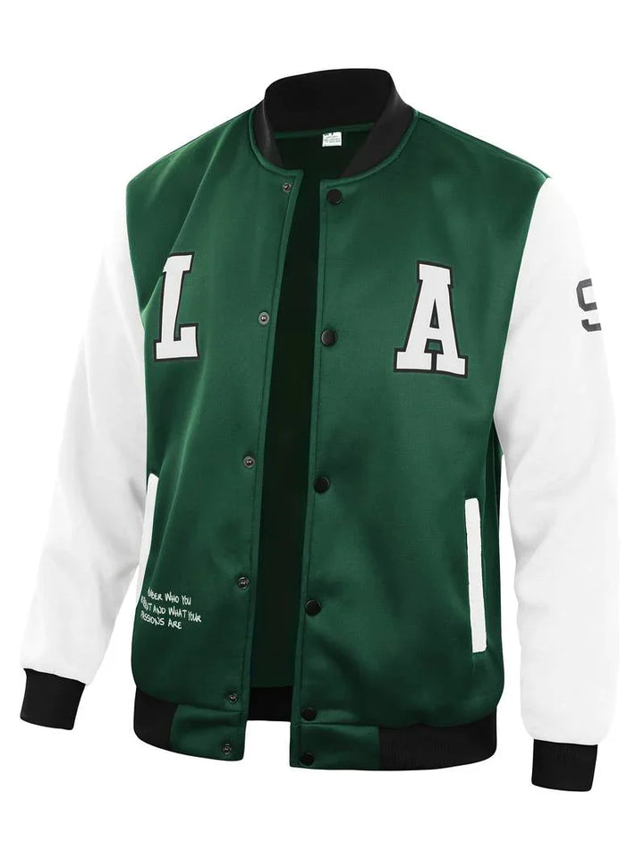 Stefan | Men’s Print Letters Bomber Jacket