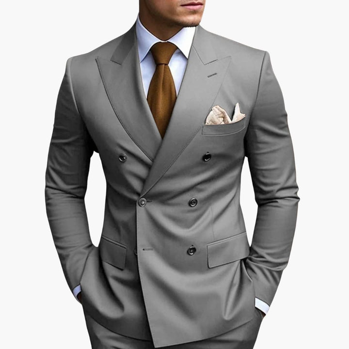 Brandon | Men's Double Breasted Suit Set with Notched Lapel and Trouser