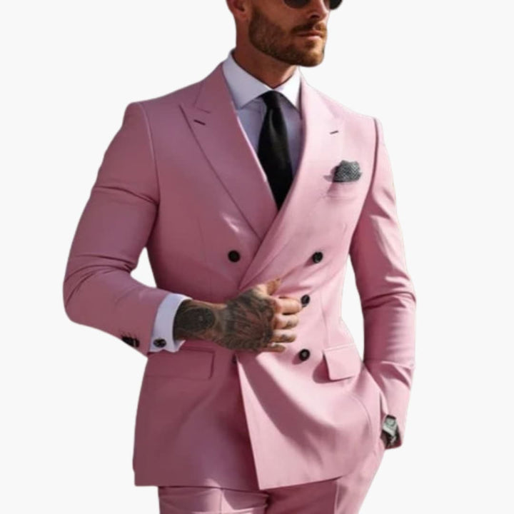Kevin | Men's Double Breasted Suit with Slim Fit Pants Set