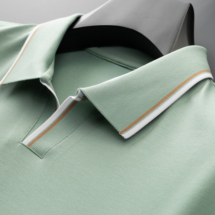 Pim | Men’s Shiny Polo Shirt with Trim