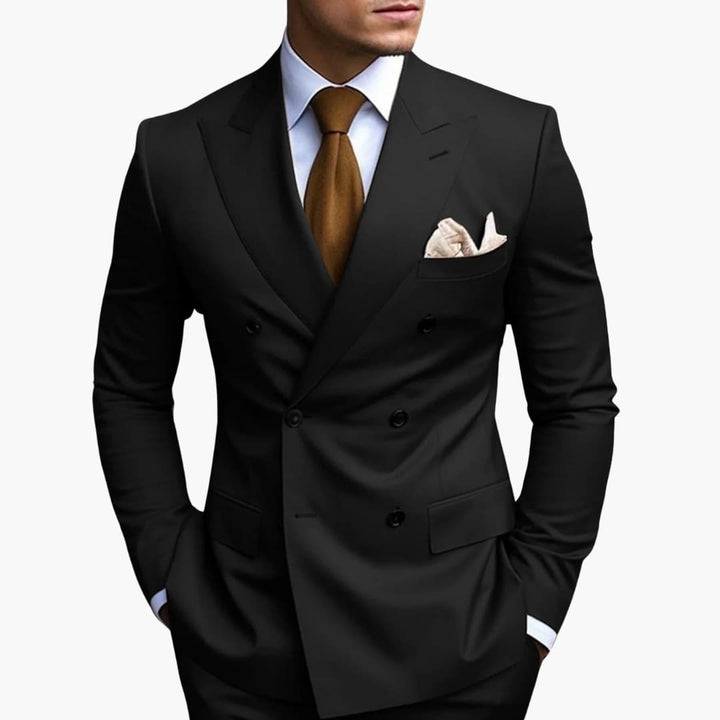 Brandon | Men's Double Breasted Suit Set with Notched Lapel and Trouser