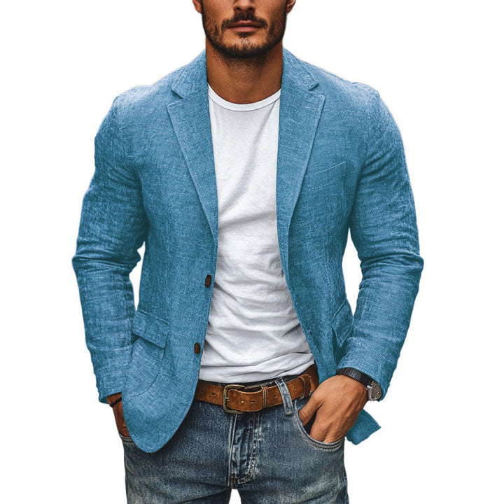 Dominic | Men's Single Breasted Linen Blazer with Pockets