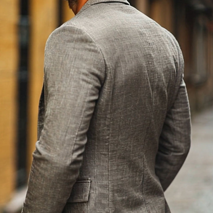 Dominic | Men's Single Breasted Linen Blazer with Pockets