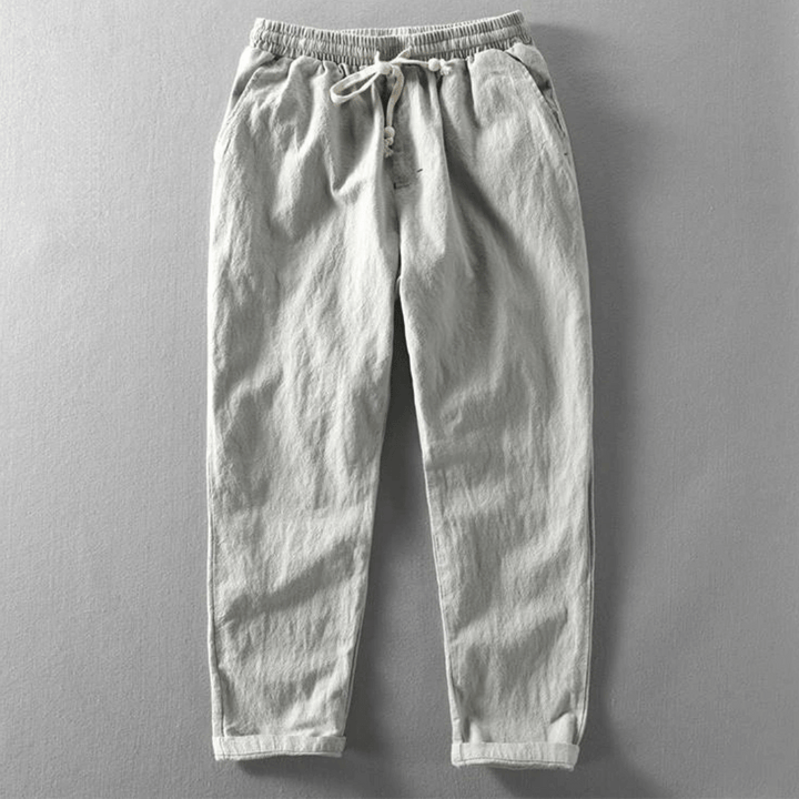 Maximo | Men's Linen Trouser with Elastic Waist and Drawstring