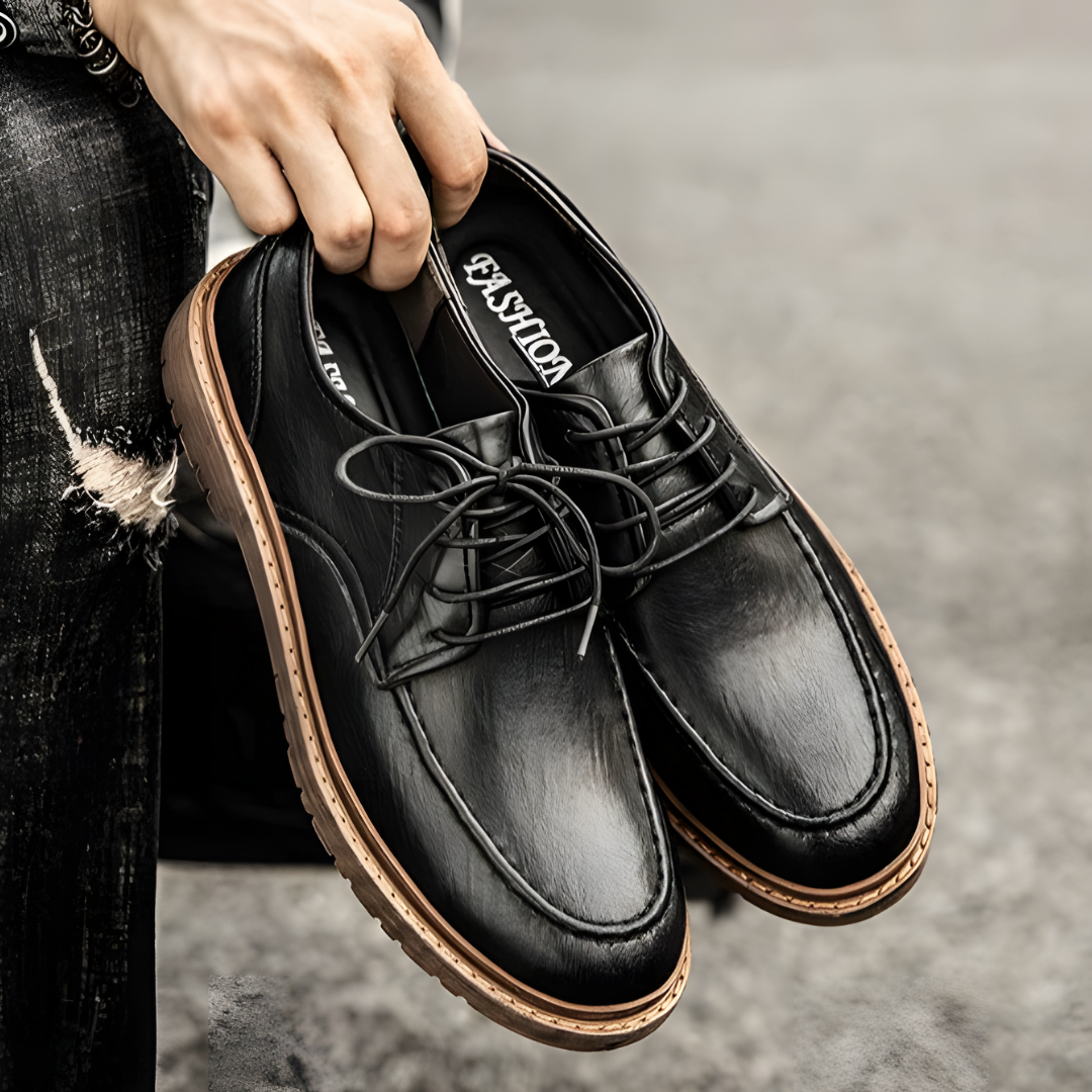 Lucien | Men’s Vintage Leather Shoes with Lace Up