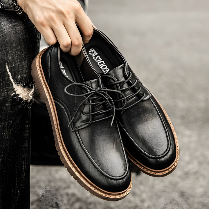 Lucien | Men’s Vintage Leather Shoes with Lace Up