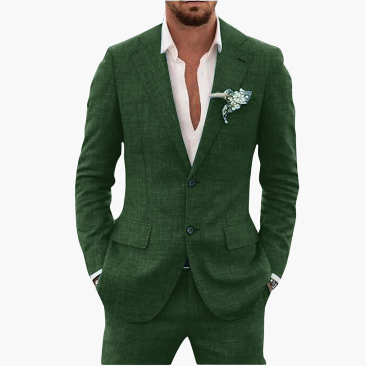 Eric | Men's Linen Two Piece Suit Set with Button Blazer and Pants