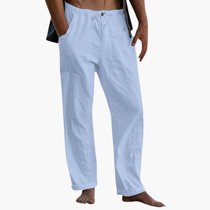 Sean | Men's Linen Pants with Drawstring and Elastic Waist