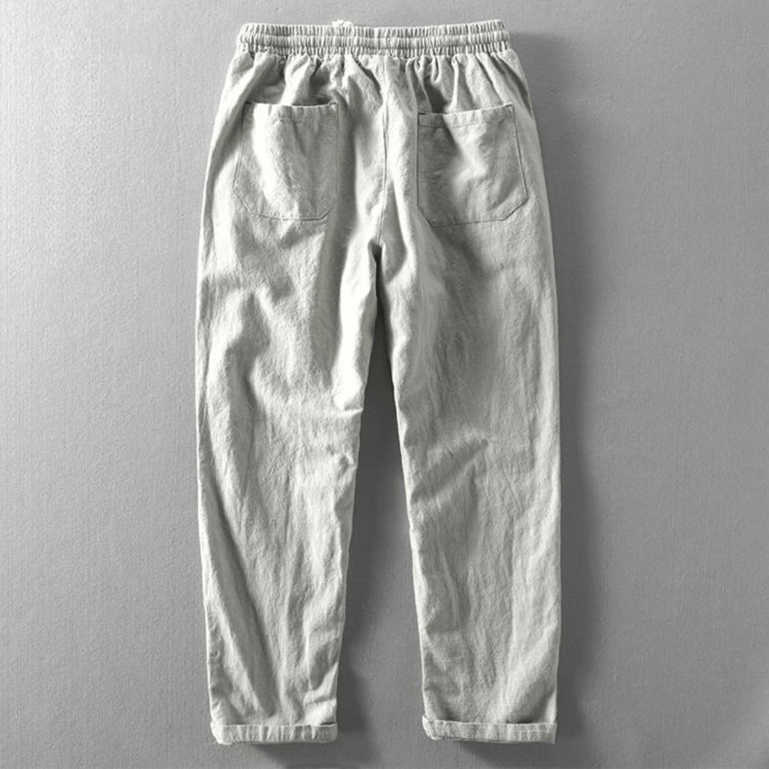 Maximo | Men's Linen Trouser with Elastic Waist and Drawstring