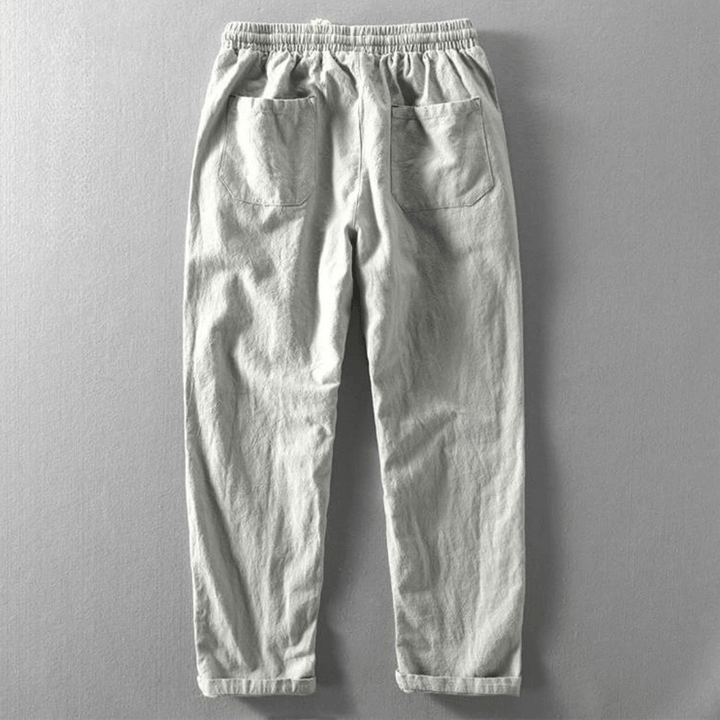 Maximo | Men's Linen Trouser with Elastic Waist and Drawstring