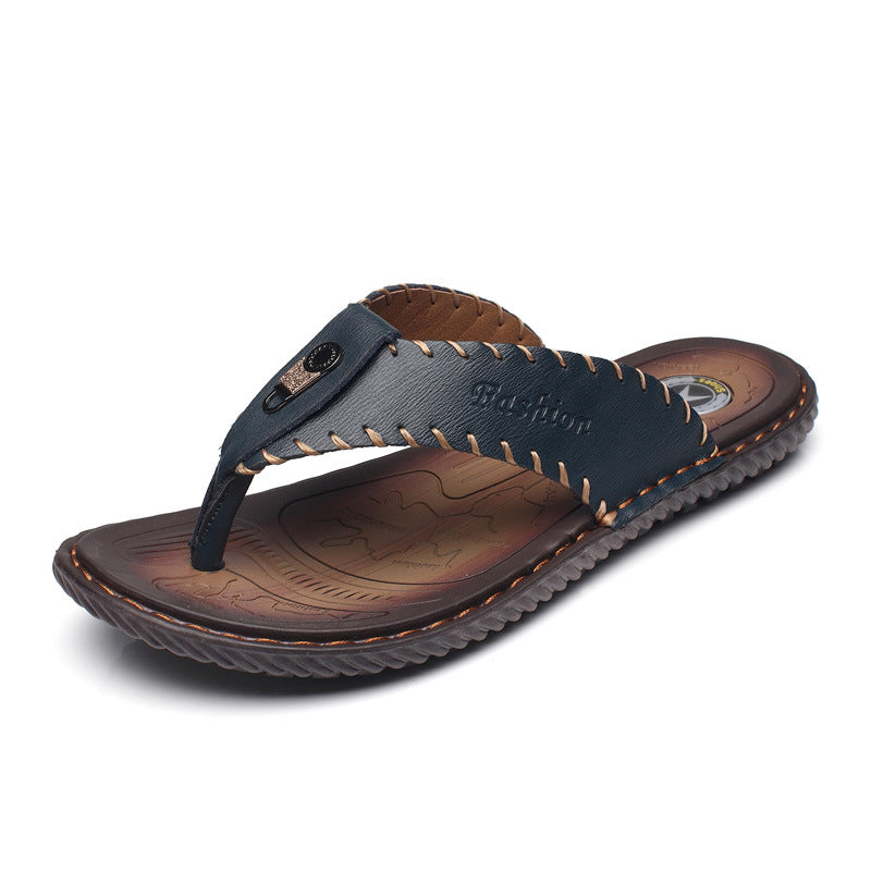 Toby | Men's Weave Leather Slippers