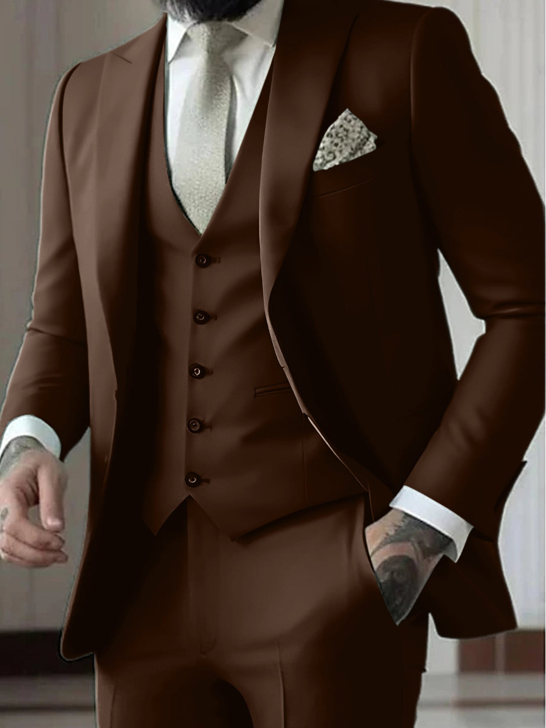 Jasper | Men's Formal Three Piece Suit with Vest, Blazer and Trouser