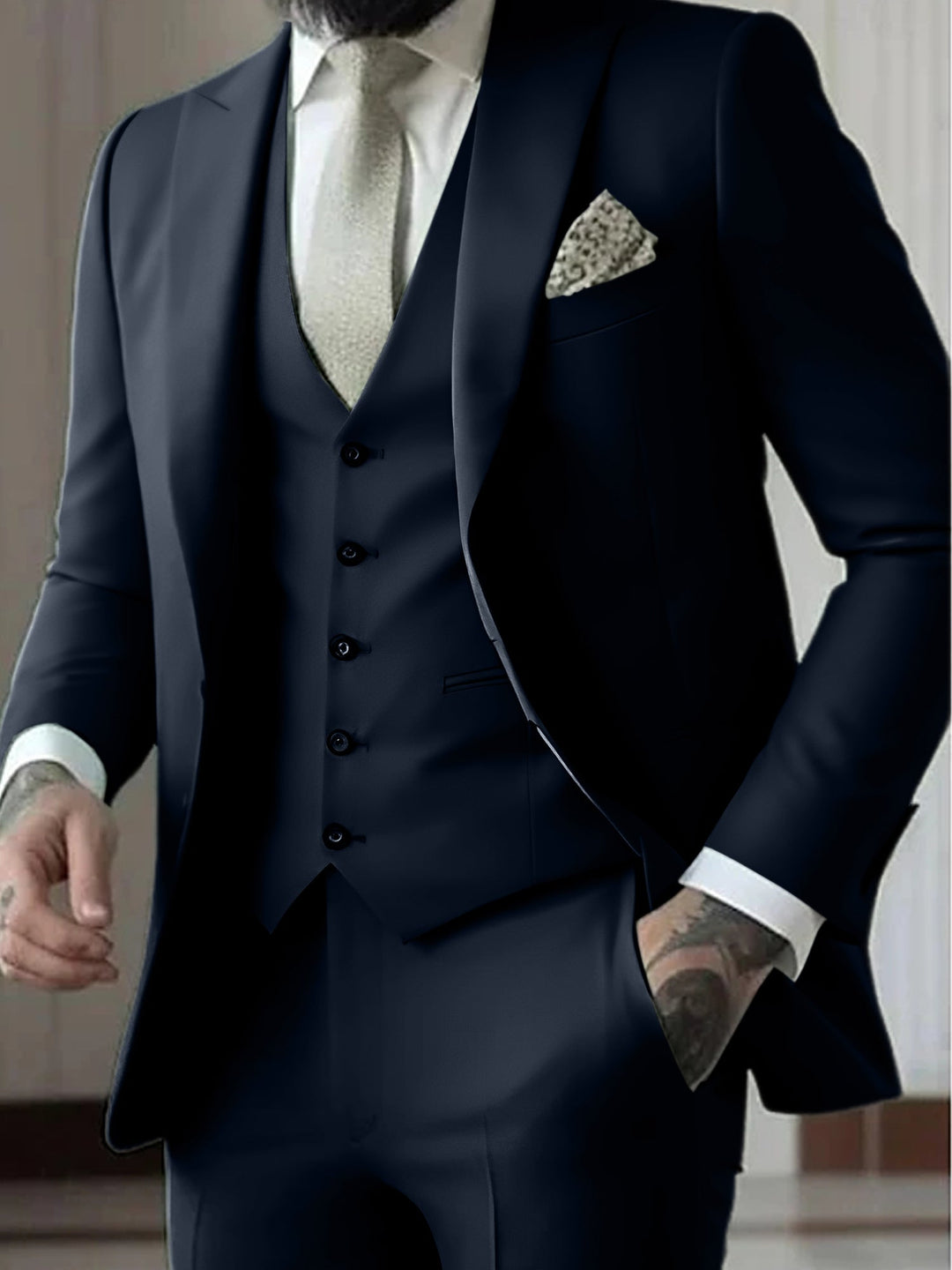 Jasper | Men's Formal Three Piece Suit with Vest, Blazer and Trouser