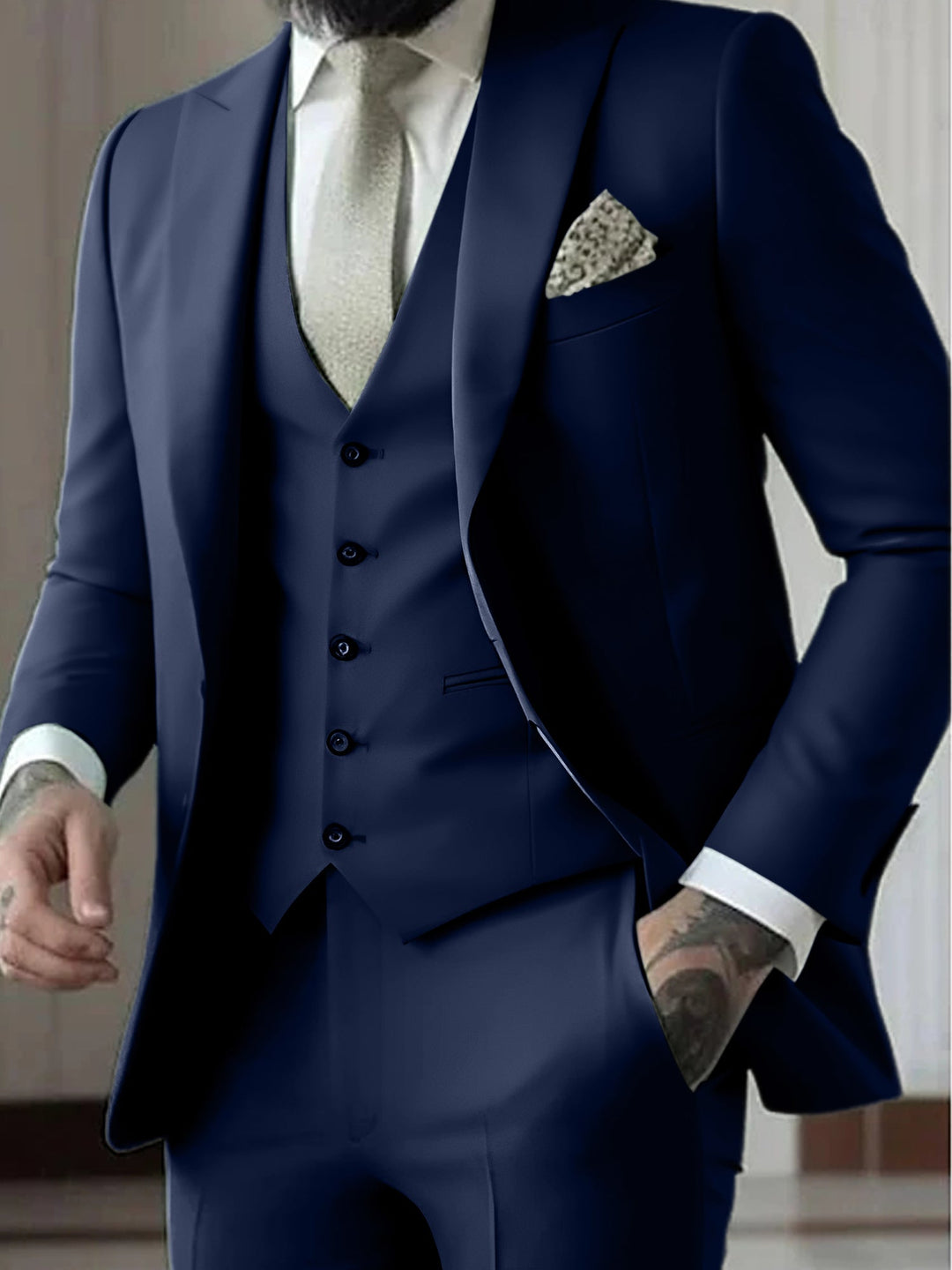 Jasper | Men's Formal Three Piece Suit with Vest, Blazer and Trouser