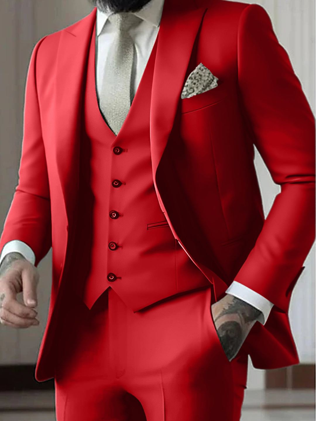 Jasper | Men's Formal Three Piece Suit with Vest, Blazer and Trouser
