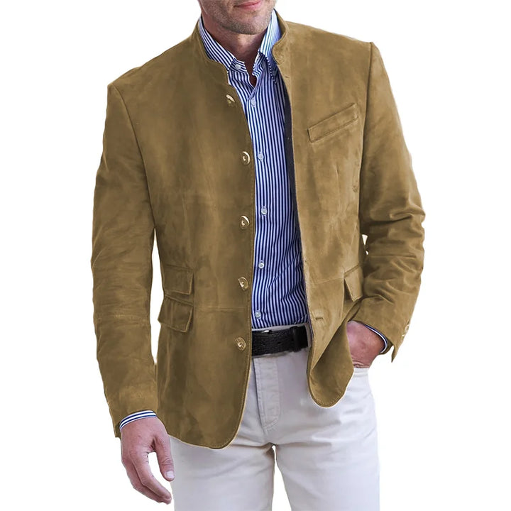 Brax | Men’s Stand Collar Suede Coat