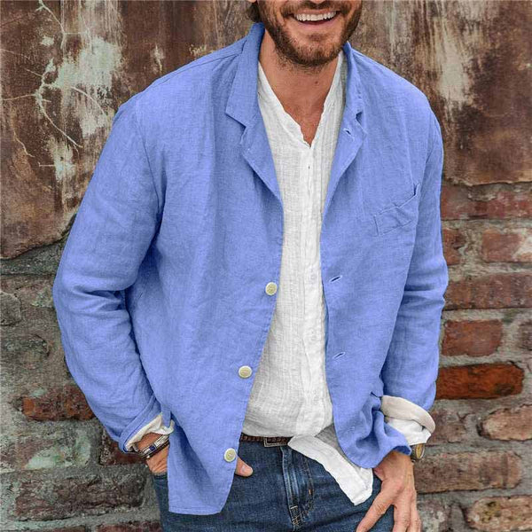 Armin | Men's Linen Blazer with Button Up