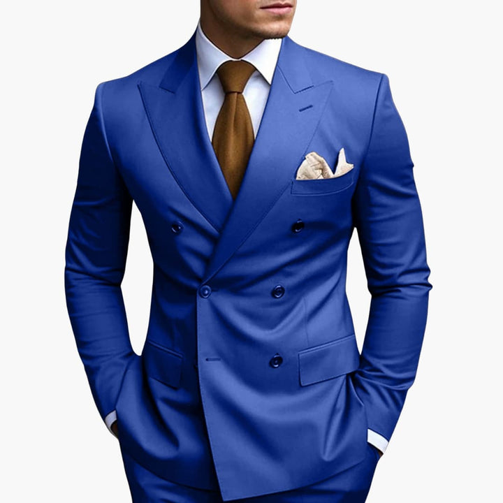 Brandon | Men's Double Breasted Suit Set with Notched Lapel and Trouser