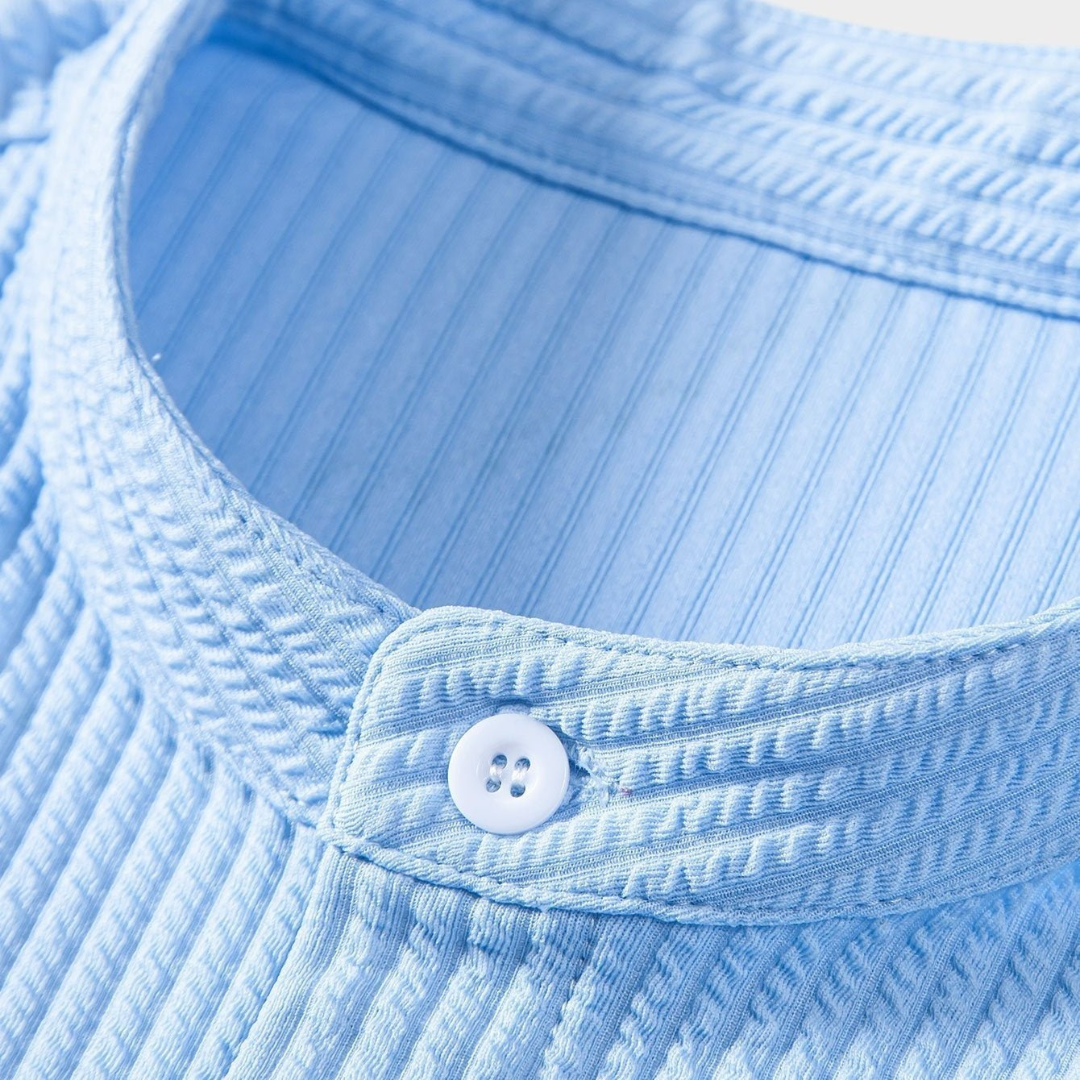 Tyler | Men's Textured Stand Collar Shirt with Buttons