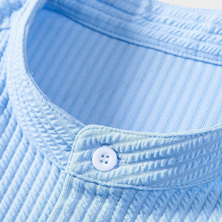 Tyler | Men's Textured Stand Collar Shirt with Buttons