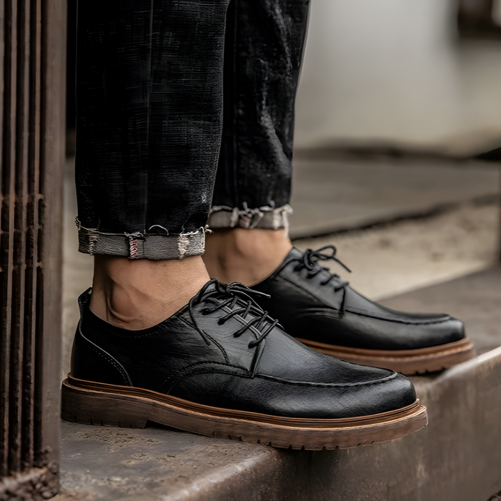 Lucien | Men’s Vintage Leather Shoes with Lace Up