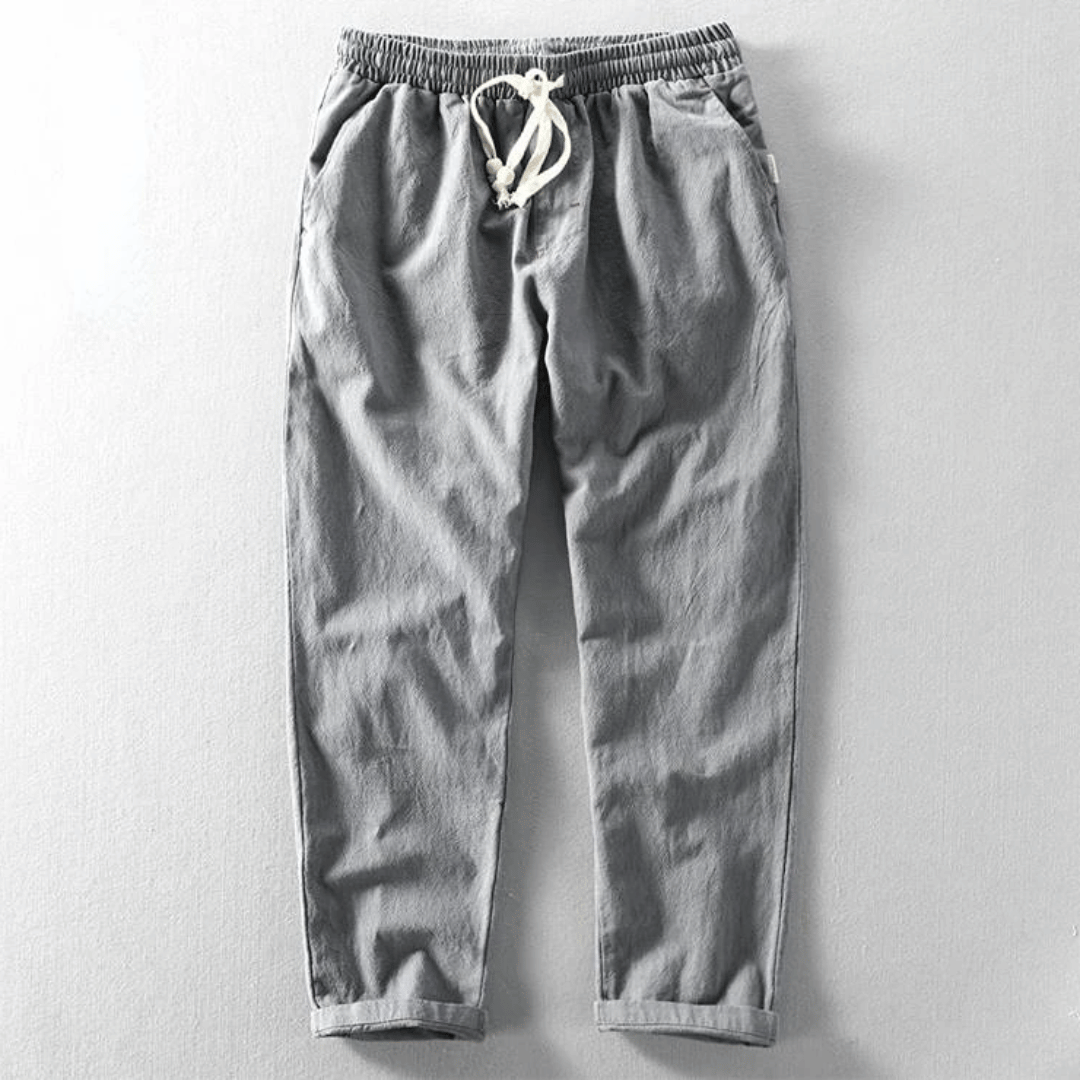 Maximo | Men's Linen Trouser with Elastic Waist and Drawstring