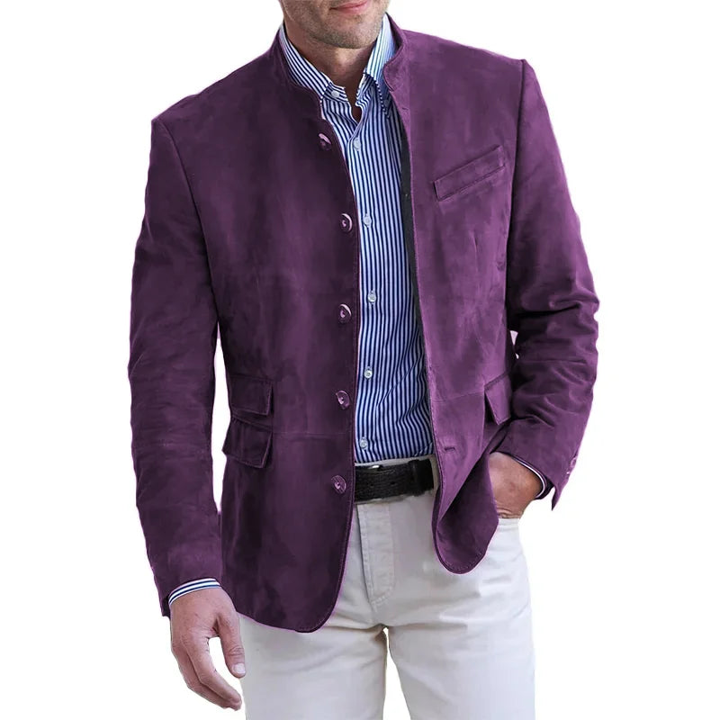 Brax | Men’s Stand Collar Suede Coat
