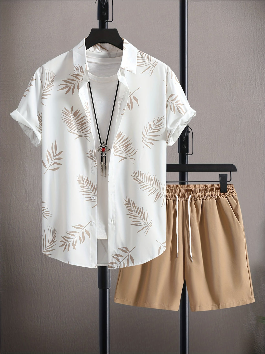 Kael | Men's Two Piece Summer Set with Printed Shirt and Shorts