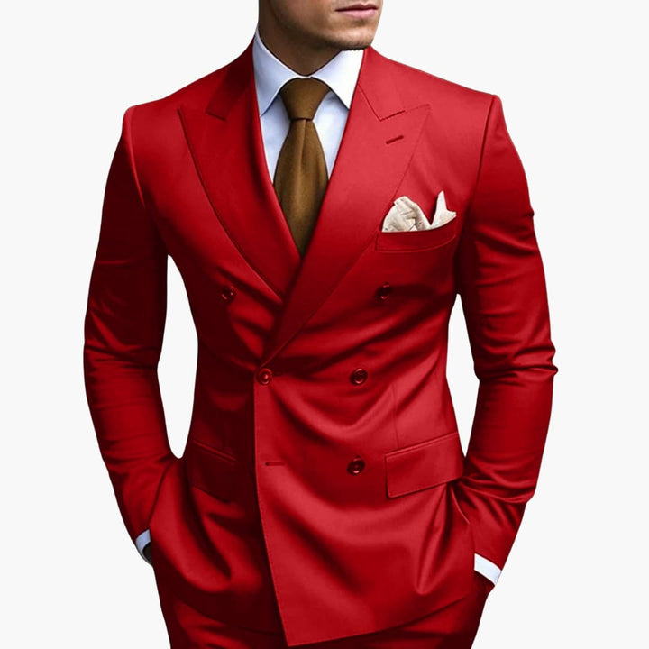 Brandon | Men's Double Breasted Suit Set with Notched Lapel and Trouser