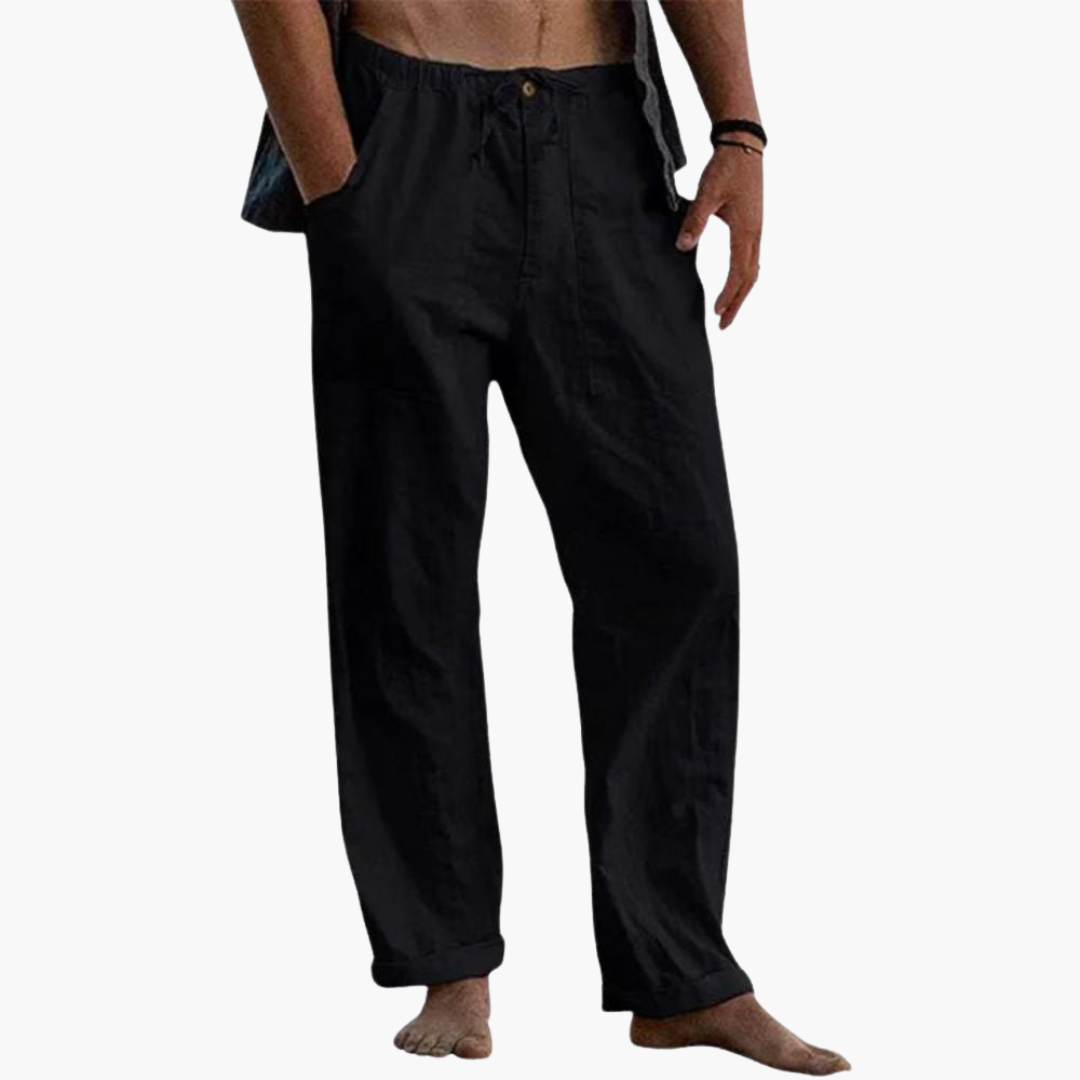 Sean | Men's Linen Pants with Drawstring and Elastic Waist