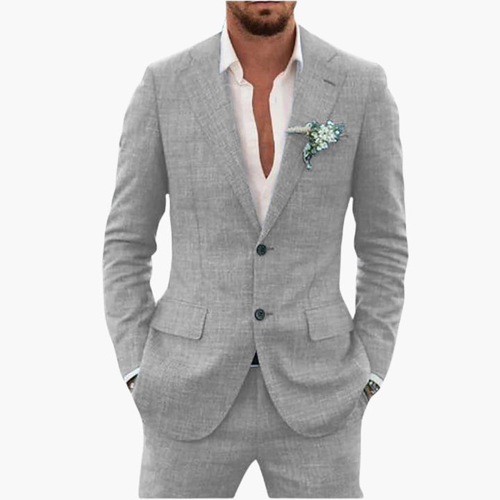 Eric | Men's Linen Two Piece Suit Set with Button Blazer and Pants
