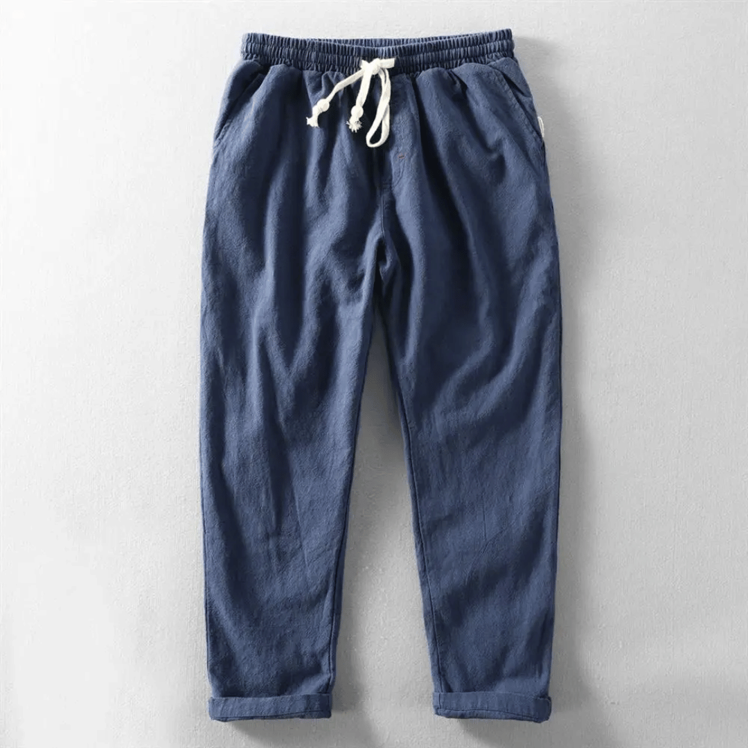 Maximo | Men's Linen Trouser with Elastic Waist and Drawstring