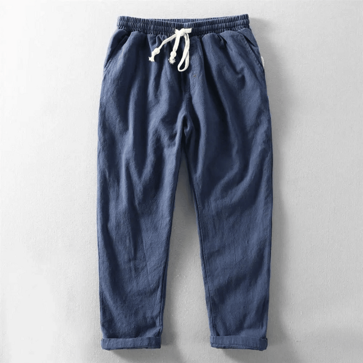 Maximo | Men's Linen Trouser with Elastic Waist and Drawstring