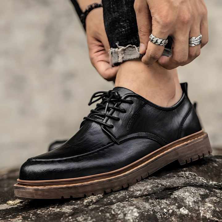 Lucien | Men’s Vintage Leather Shoes with Lace Up