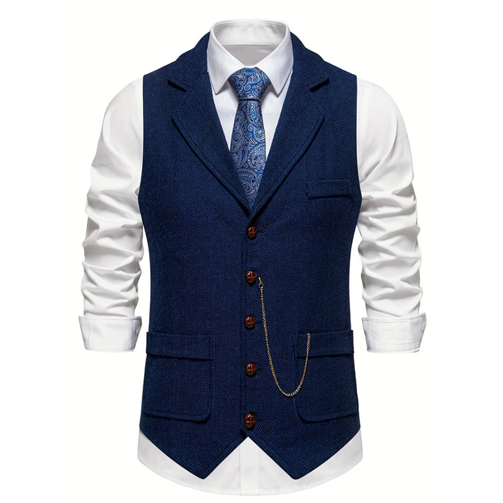 Brooks | Men's Slim Fit Tweed Vest with Pockets