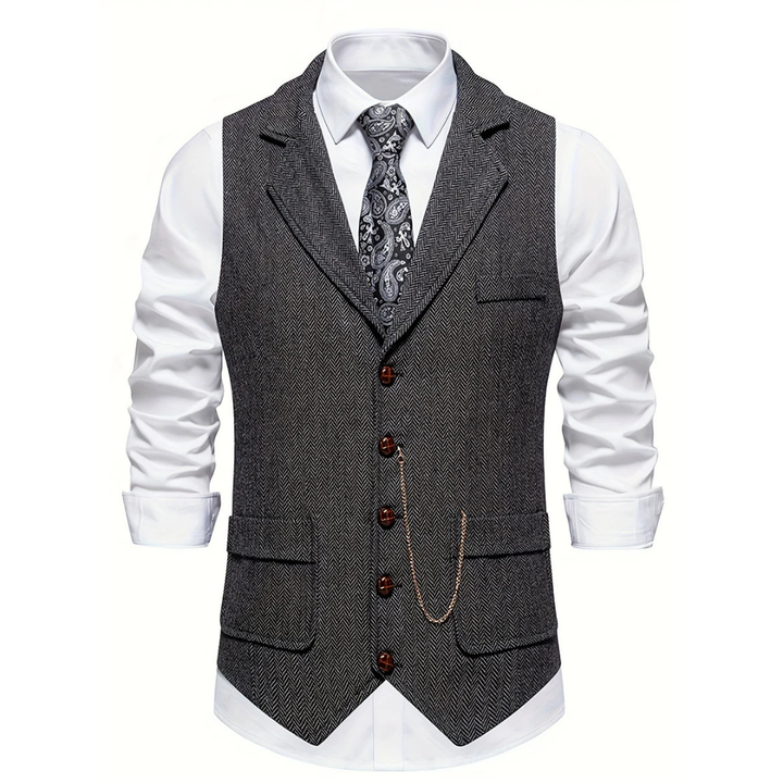 Brooks | Men's Slim Fit Tweed Vest with Pockets