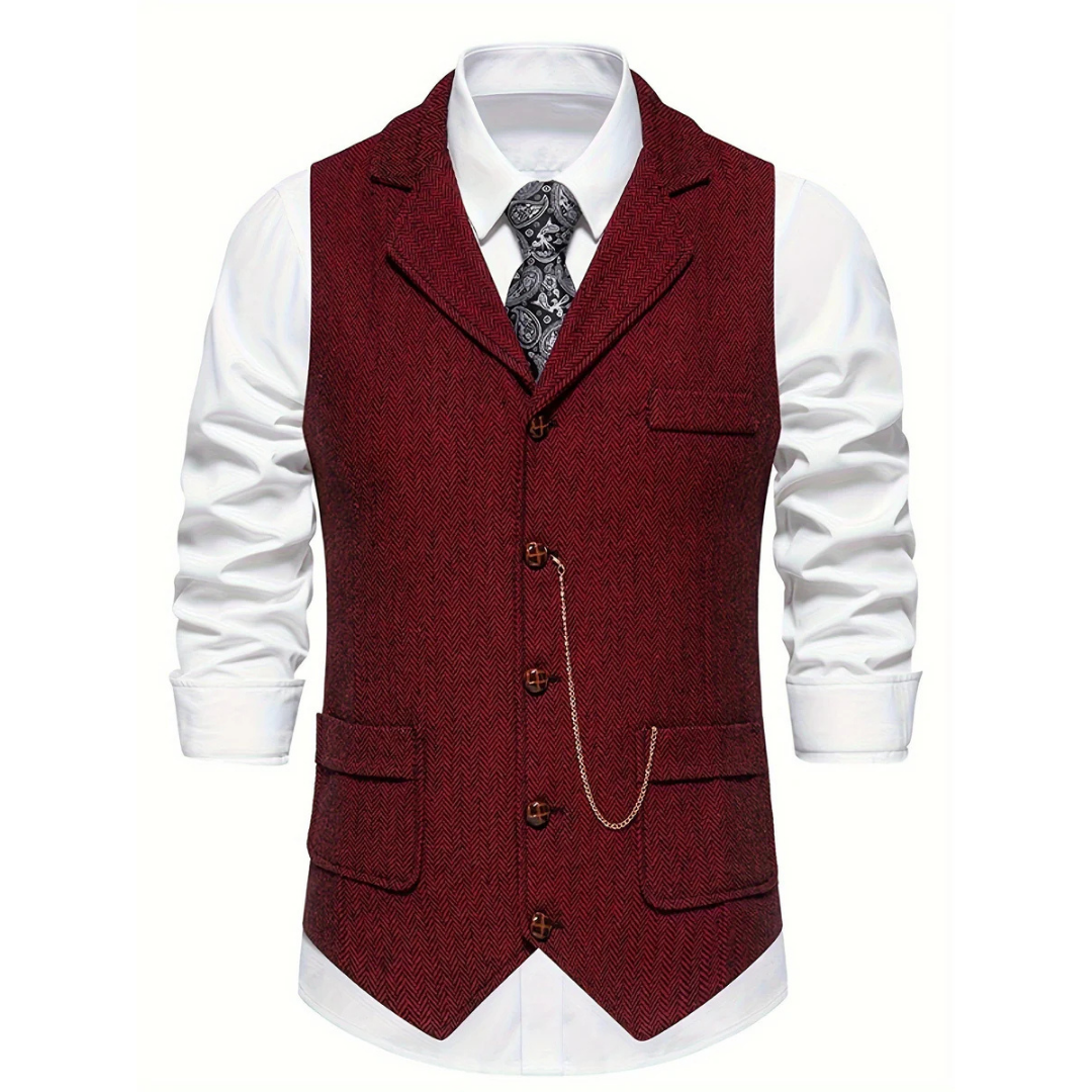 Brooks | Men's Slim Fit Tweed Vest with Pockets