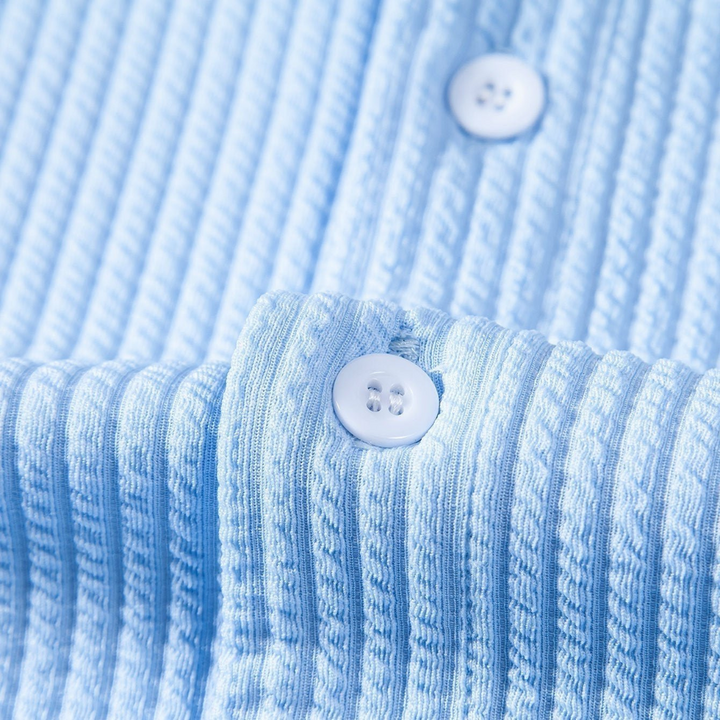 Tyler | Men's Textured Stand Collar Shirt with Buttons