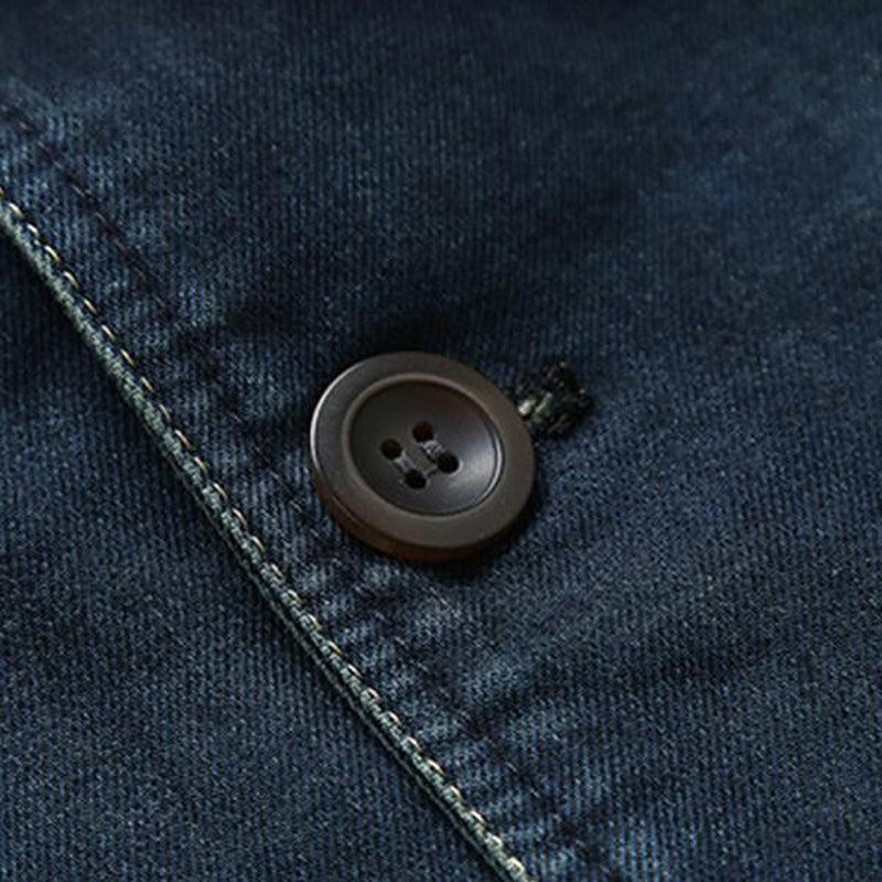 Grayson | Men's Tailored Denim Blazer with Pockets and Notched Lapel