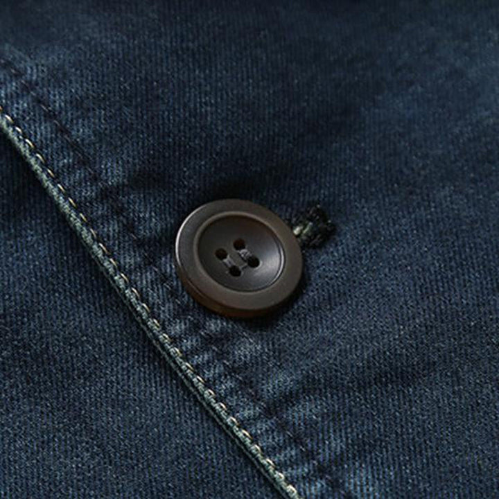 Grayson | Men's Tailored Denim Blazer with Pockets and Notched Lapel