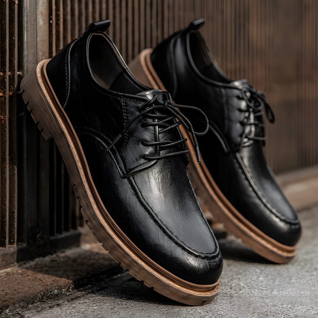 Lucien | Men’s Vintage Leather Shoes with Lace Up