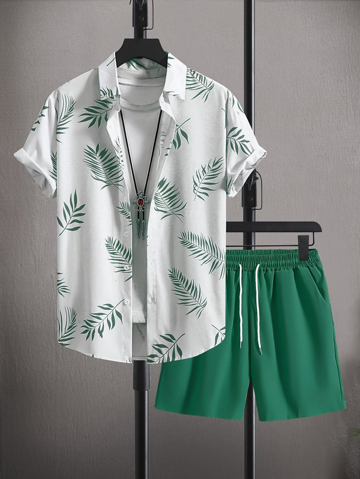 Kael | Men's Two Piece Summer Set with Printed Shirt and Shorts