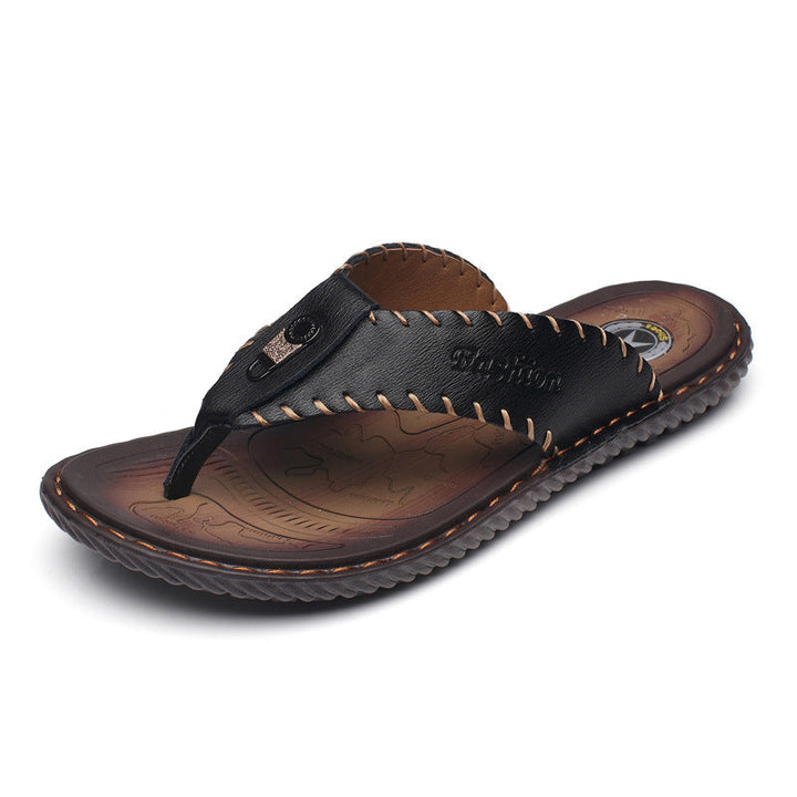 Toby | Men's Weave Leather Slippers