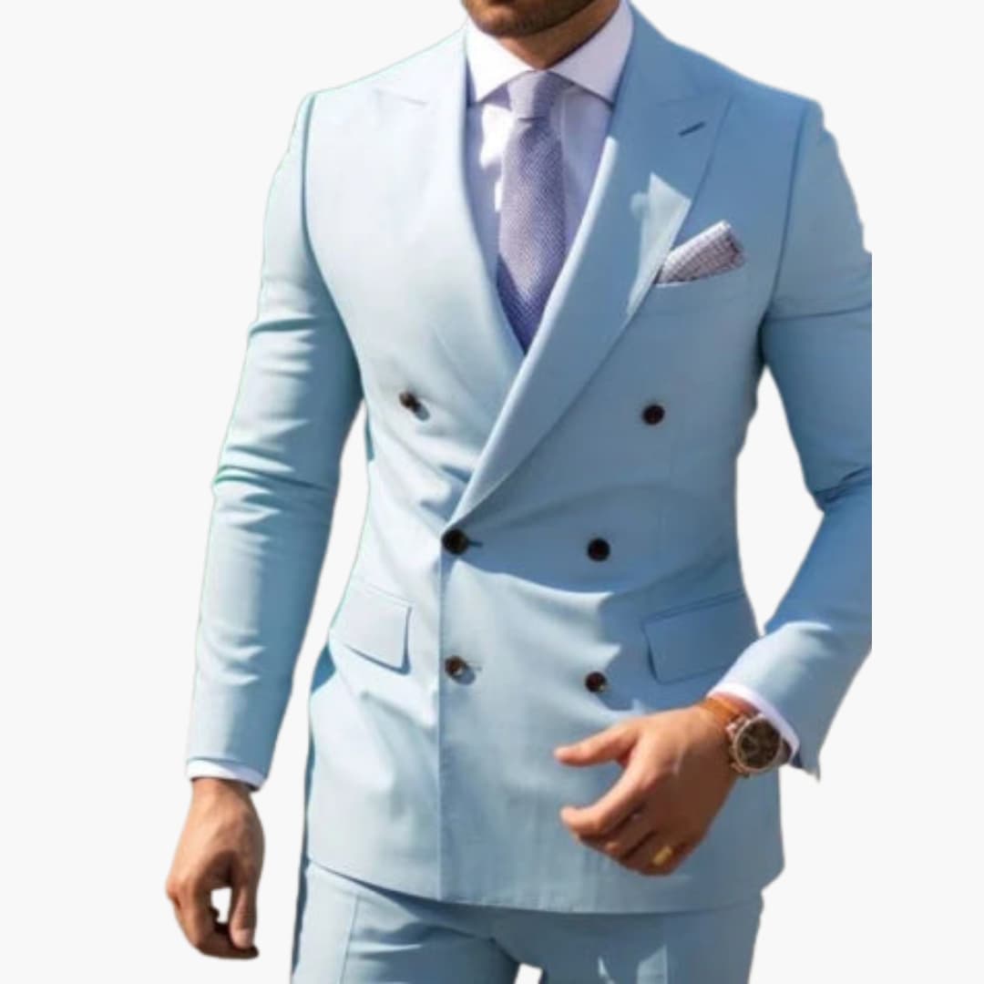 Kevin | Men's Double Breasted Suit with Slim Fit Pants Set