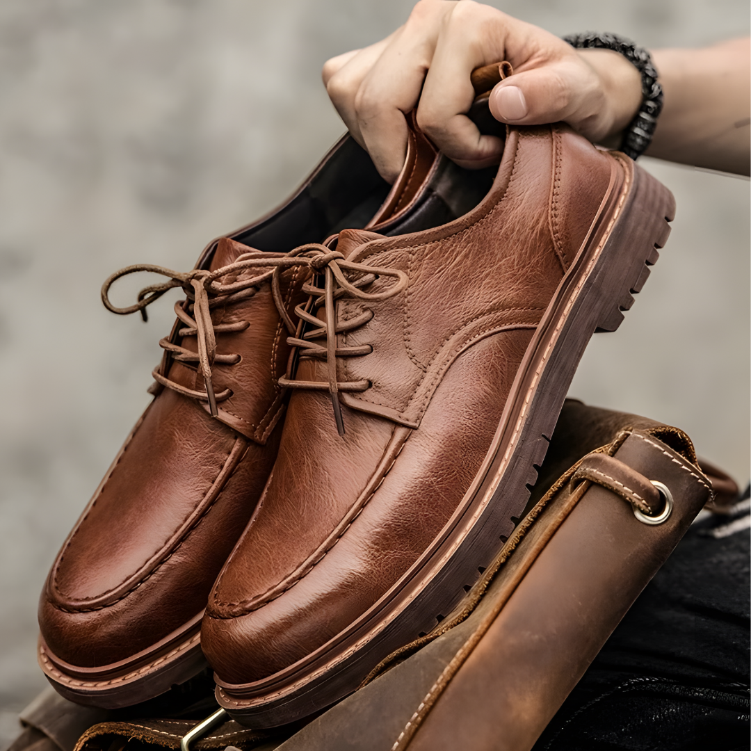 Lucien | Men’s Vintage Leather Shoes with Lace Up