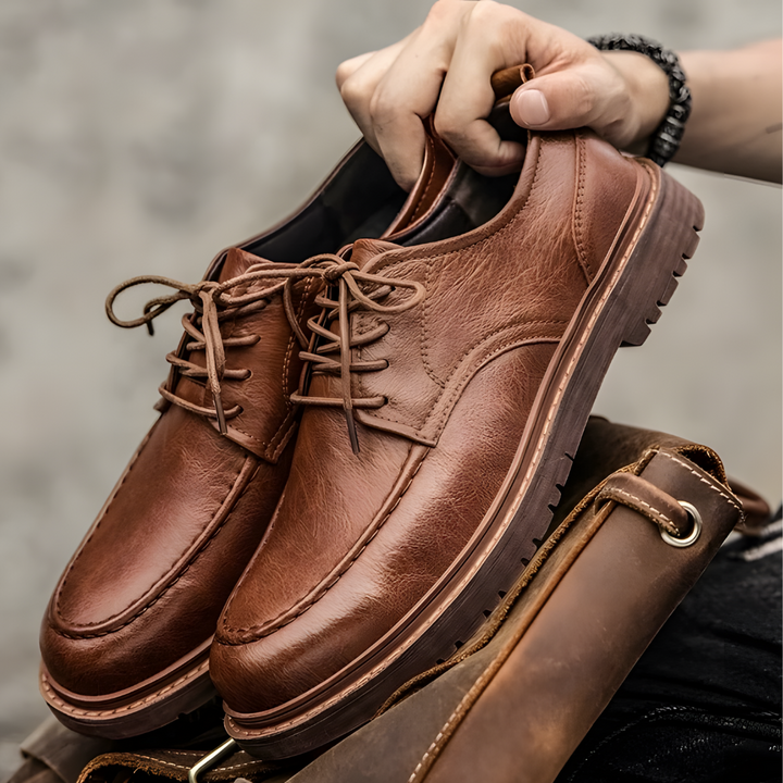 Lucien | Men’s Vintage Leather Shoes with Lace Up