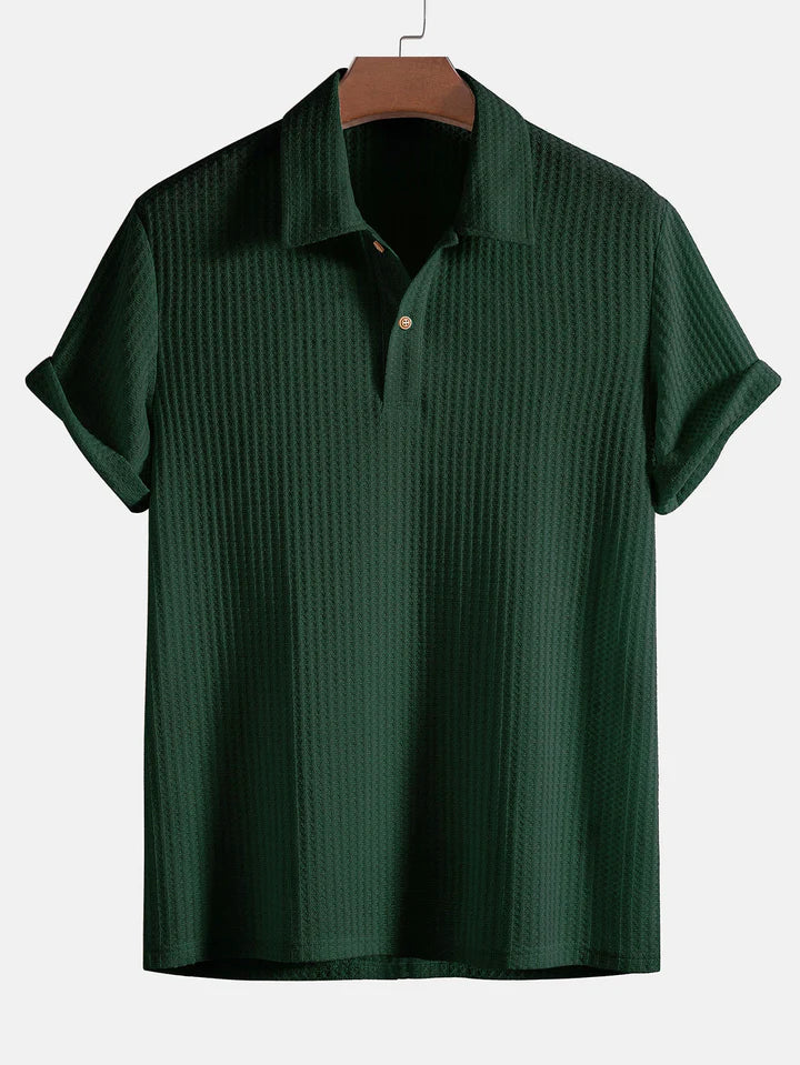 Chino | Men’s Waffle Knit Polo Shirt with Short Sleeve
